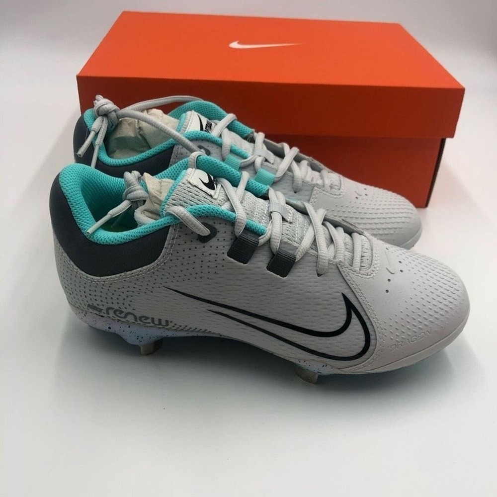 Nike Lunar Hyperdiamond 3 Pro Softball Cleats Wolf Grey Aqua Womens Size 7.5 - Picture 5 of 9